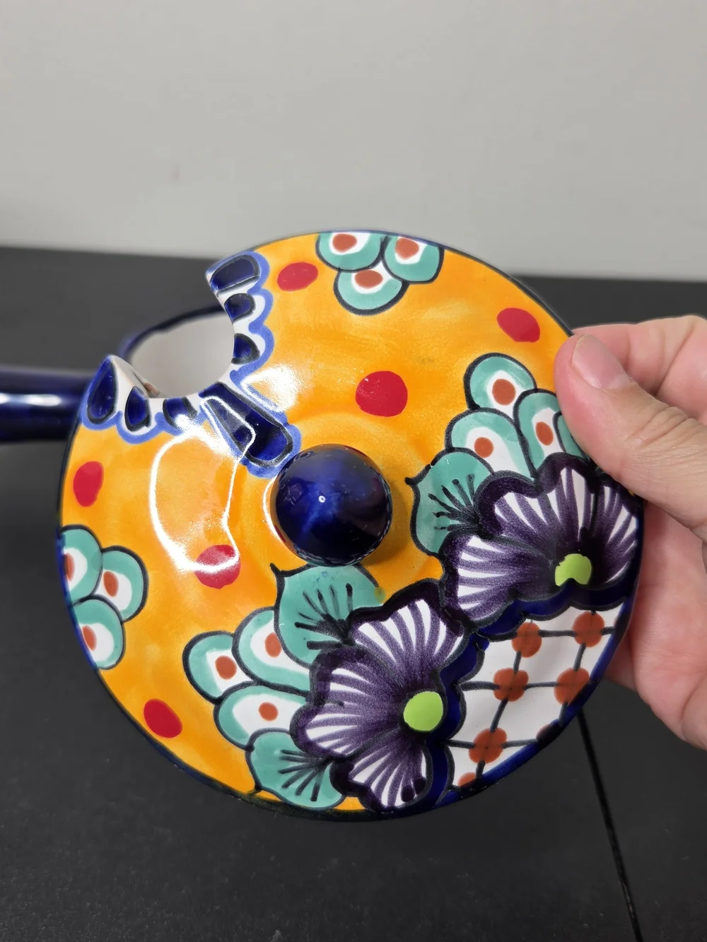Mexican Talavera Handcrafted Covered Salsa Pan Or Sauce Pot